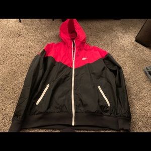 Nike red and black windbreaker